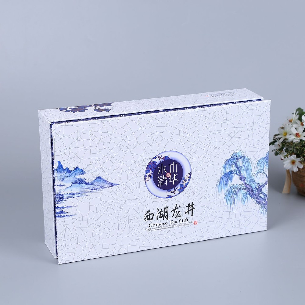水木清华西湖龙井茶叶书型包装盒
